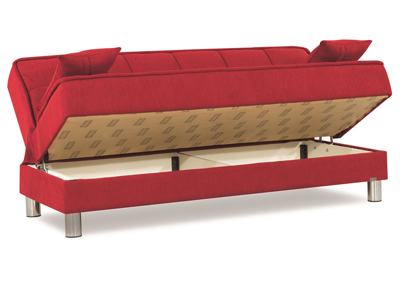 Smart Fit Red Chenille Sofabed,Ottomanson (Previously Casamode)